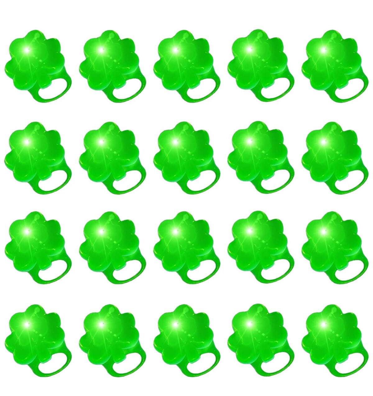 Super Z Outlet four-leaf clover LED ring glows bright for festive St. Patrick's Day fun