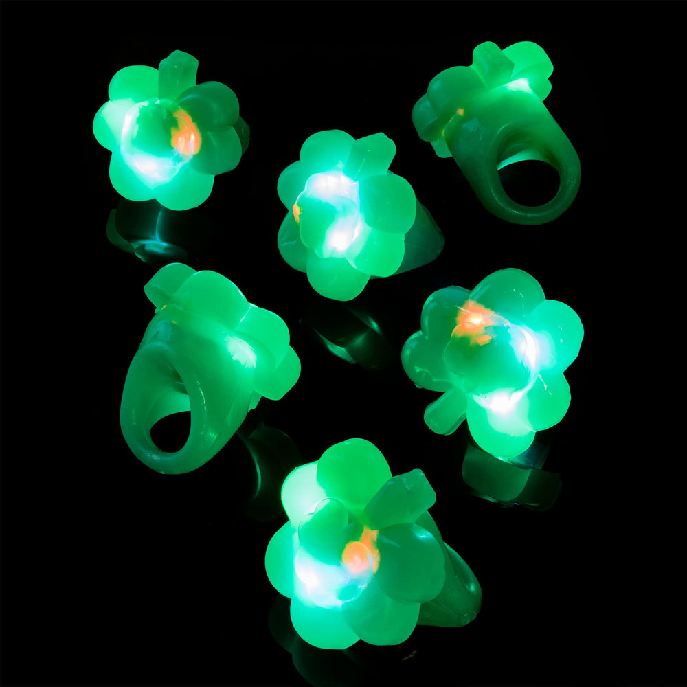 Super Z Outlet green shamrock LED ring adds color to parties and photos
