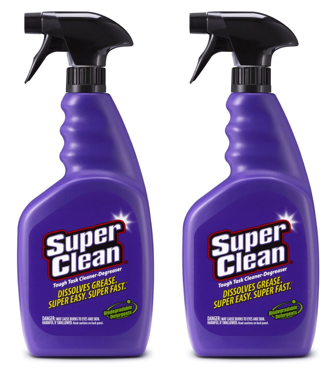 SuperClean purple tough task cleaner bottle ready for heavy-duty degreasing