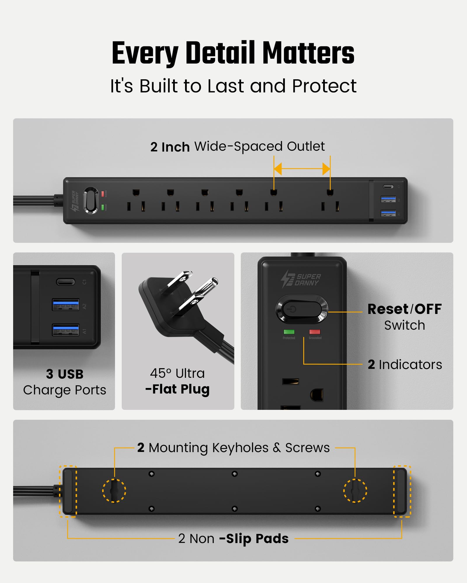 SUPERDANNY 8-point safety protection guards connected devices.
