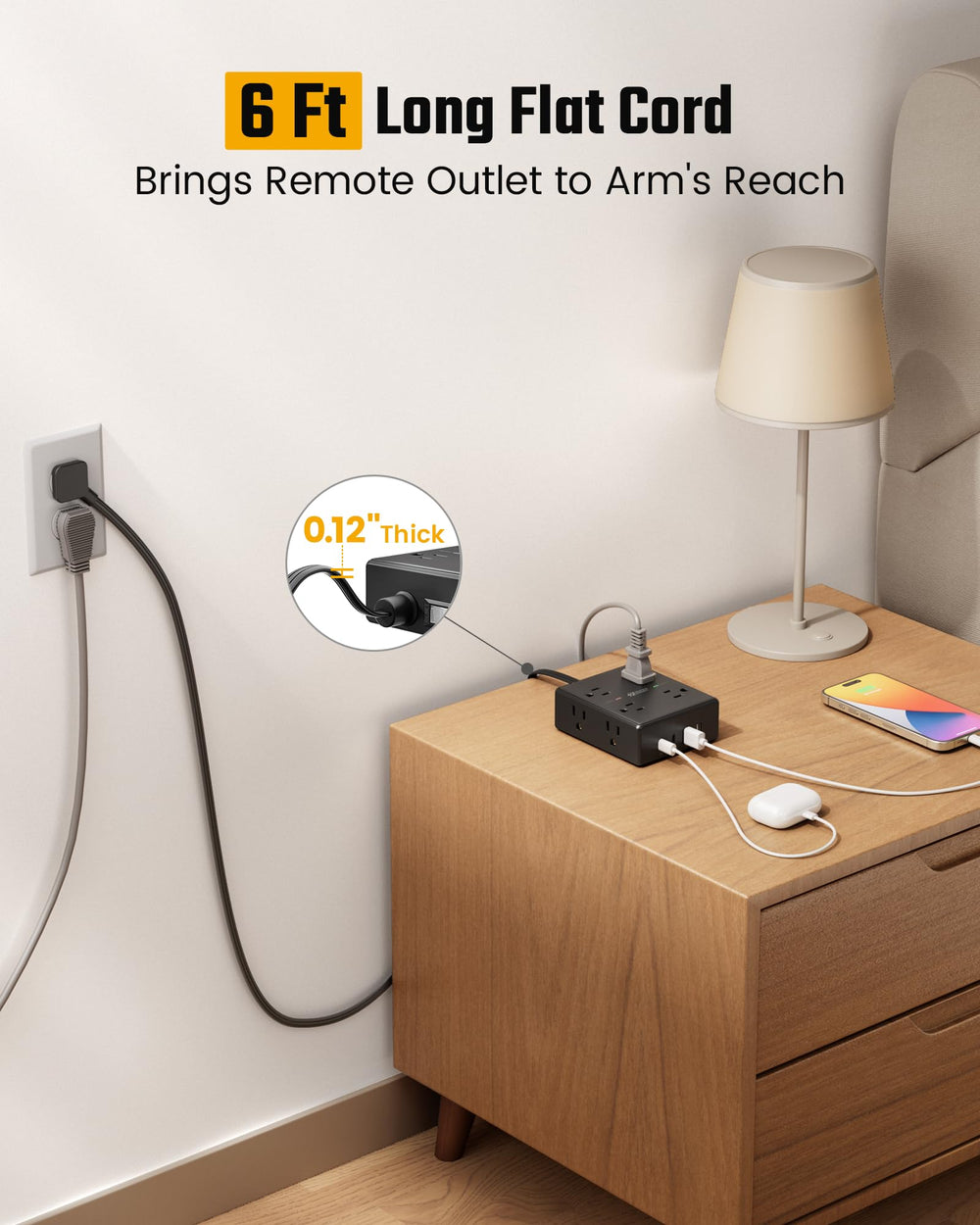 SUPERDANNY 12-in-1 surge protector with eight outlets and USB ports powers multiple devices