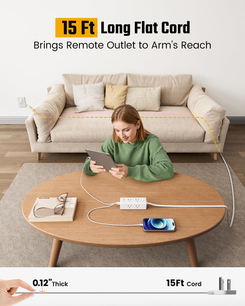 SUPERDANNY surge protector provides 1050 Joules protection for electronics.