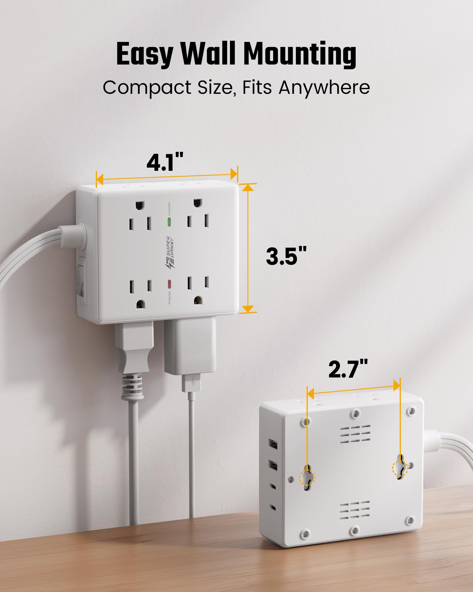SUPERDANNY USB-C and USB-A ports enable flexible device charging