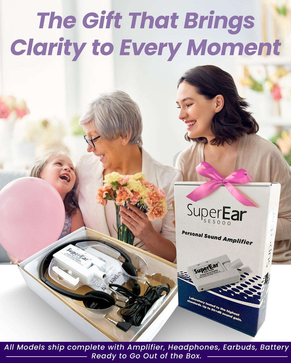 SuperEar SE5000-gift-idea image positions a thoughtful senior gift option