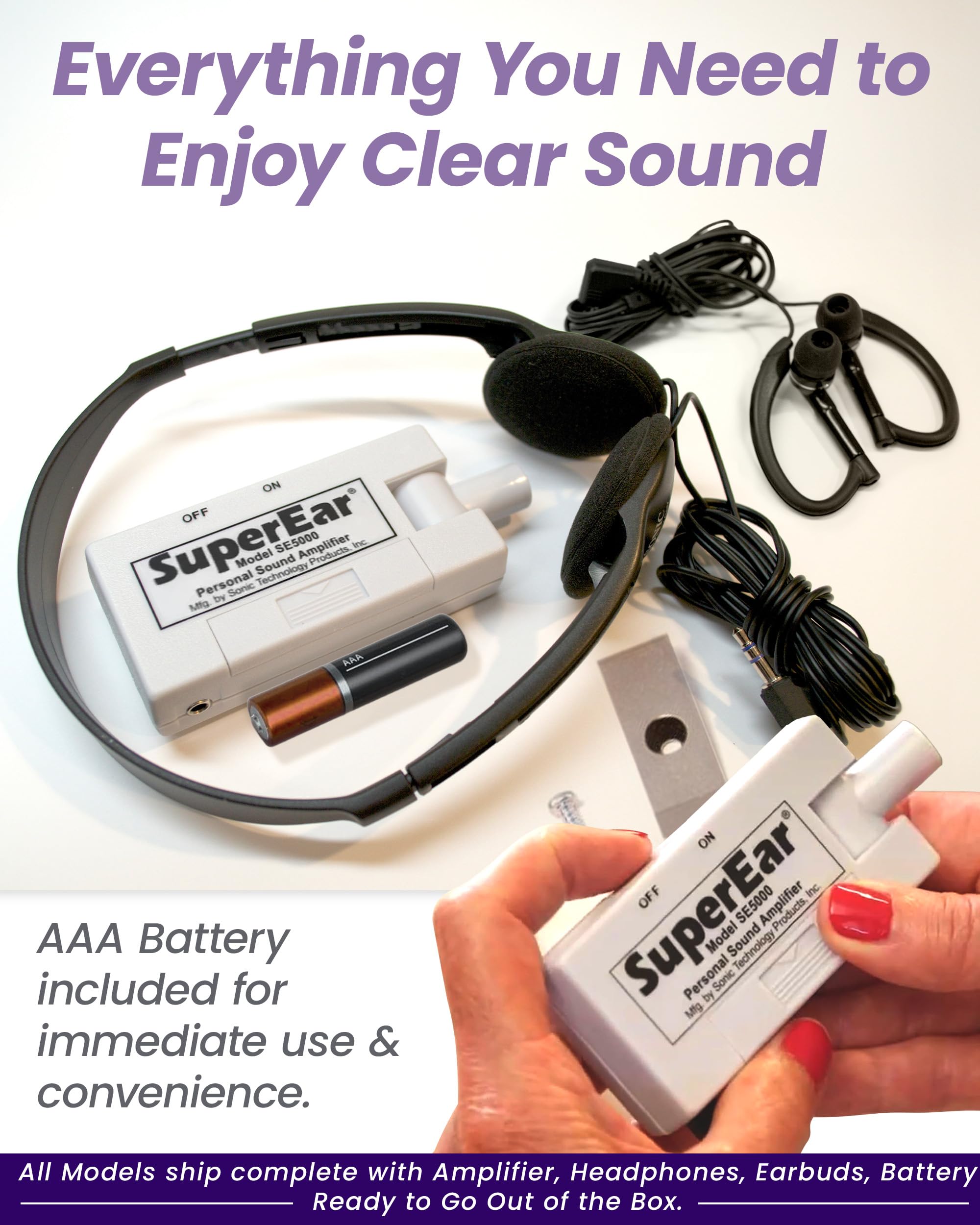 SuperEar SE5000-tv-audio image suggests convenient TV sound amplification