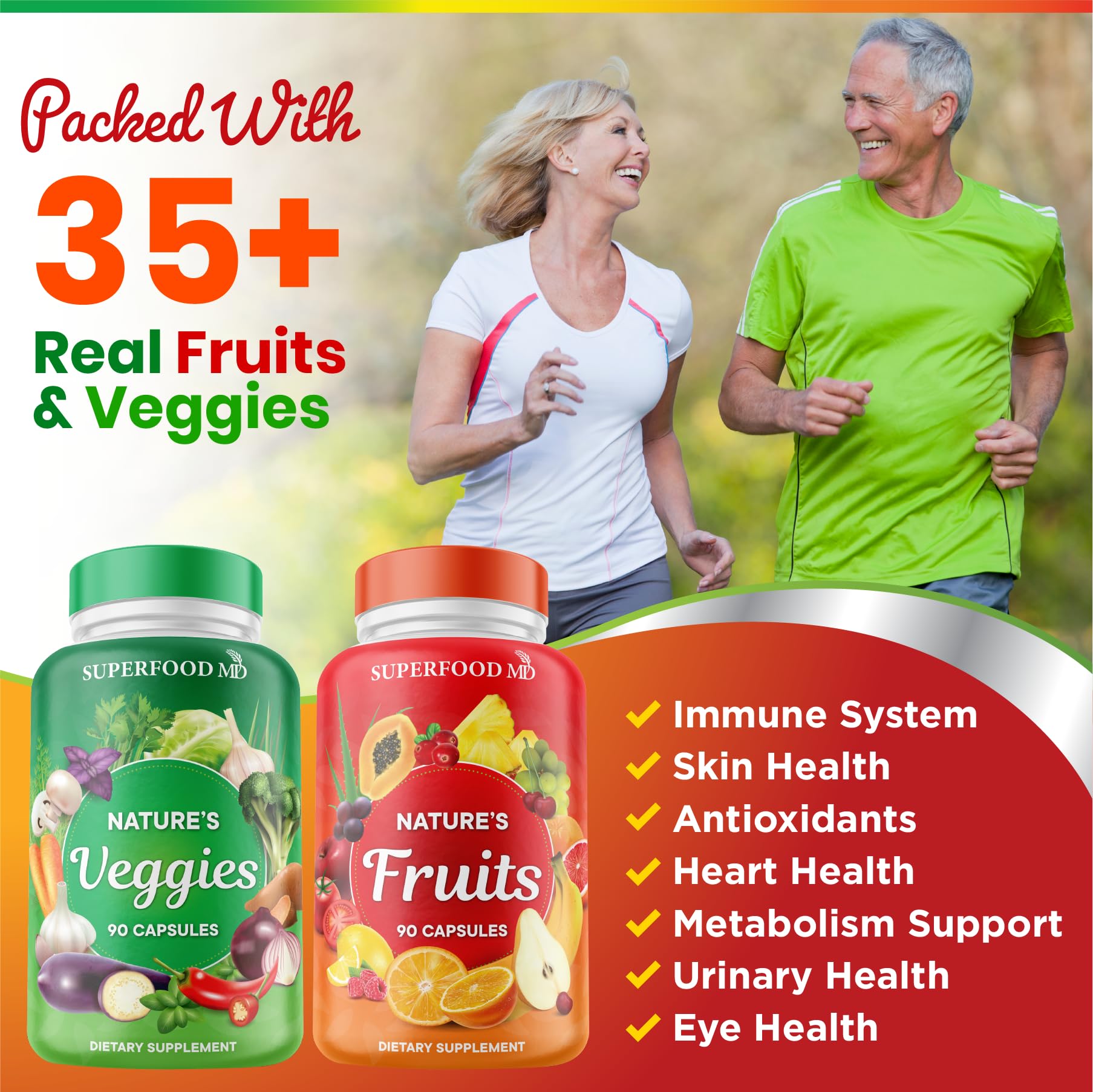 Beta carotene blend from colorful fruits and veggies in Superfood MD.
