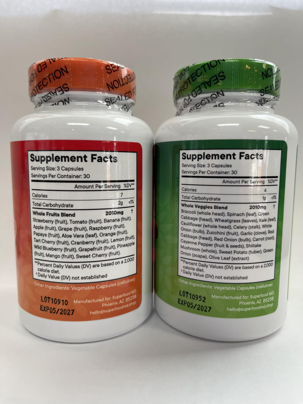 Morning routine with Superfood MD daily use capsules.
