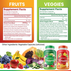Superfood MD Fruits & Veggies capsules closeup showing a natural blend.