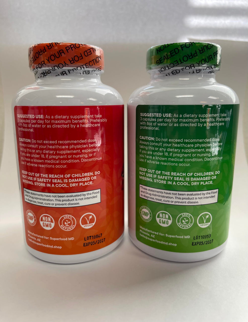 Superfood MD gluten-free badge on packaging