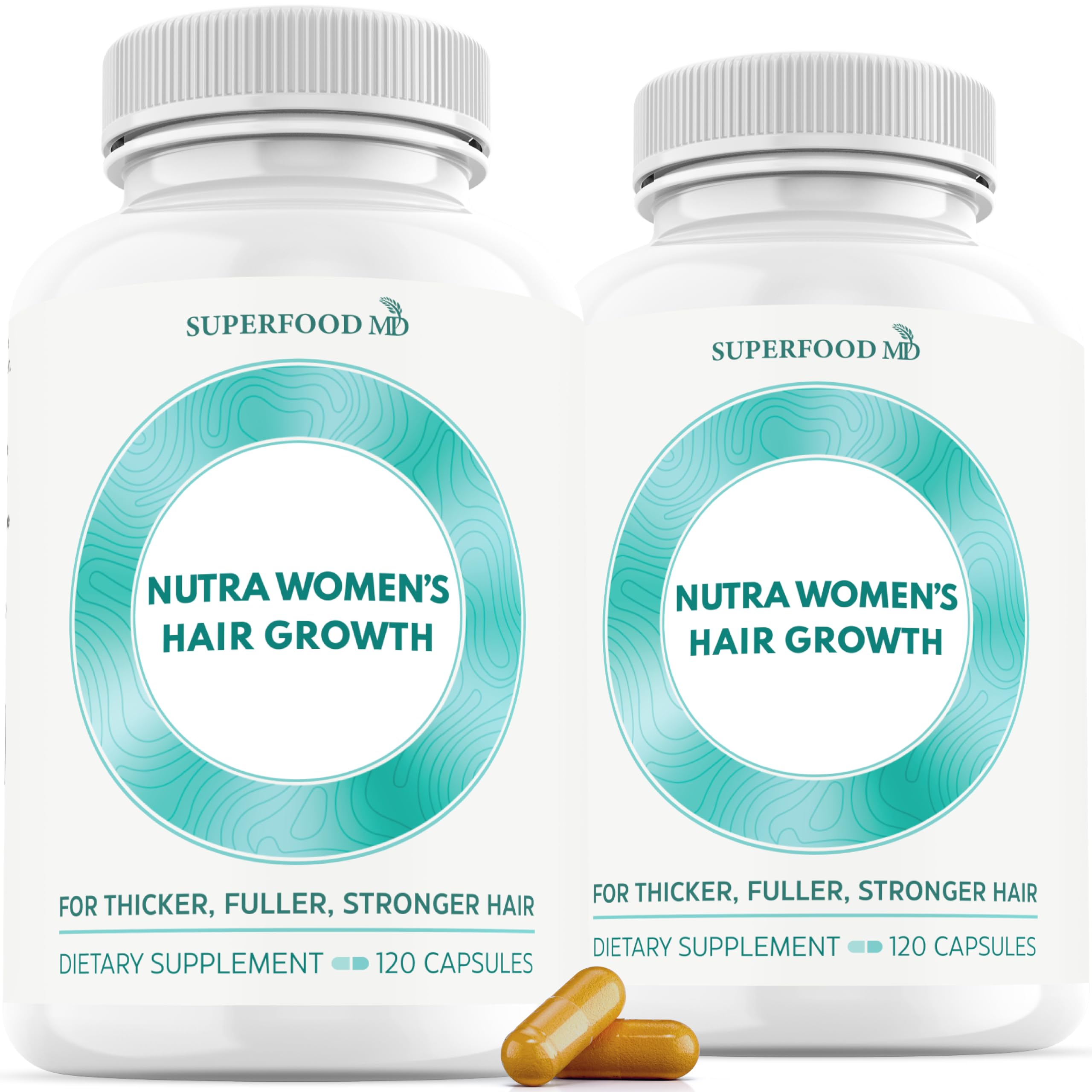 Superfood MD Women's Balance bottle cap close-up highlighting branding and product name.