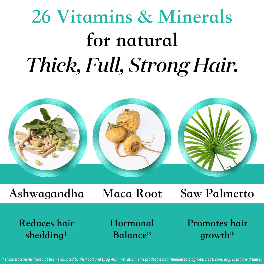 Hair growth capsules ready for daily use from Superfood MD Women's Balance.