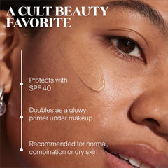 Supergoop Glow Oil 50 delivers nourishing SPF with a silky non-greasy glow.