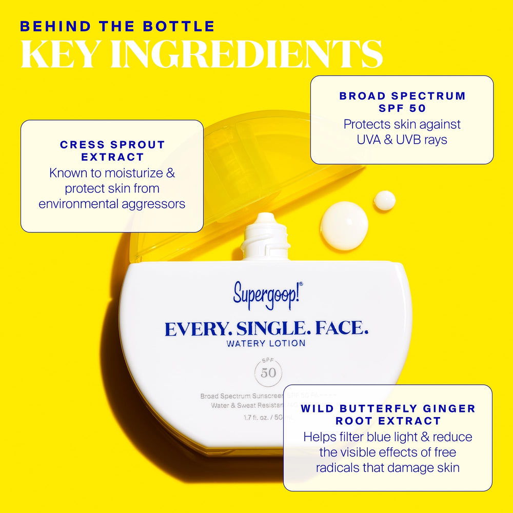 Water and sweat resistance demonstrated on Supergoop! Every. Single. Face. Watery Lotion during activity.
