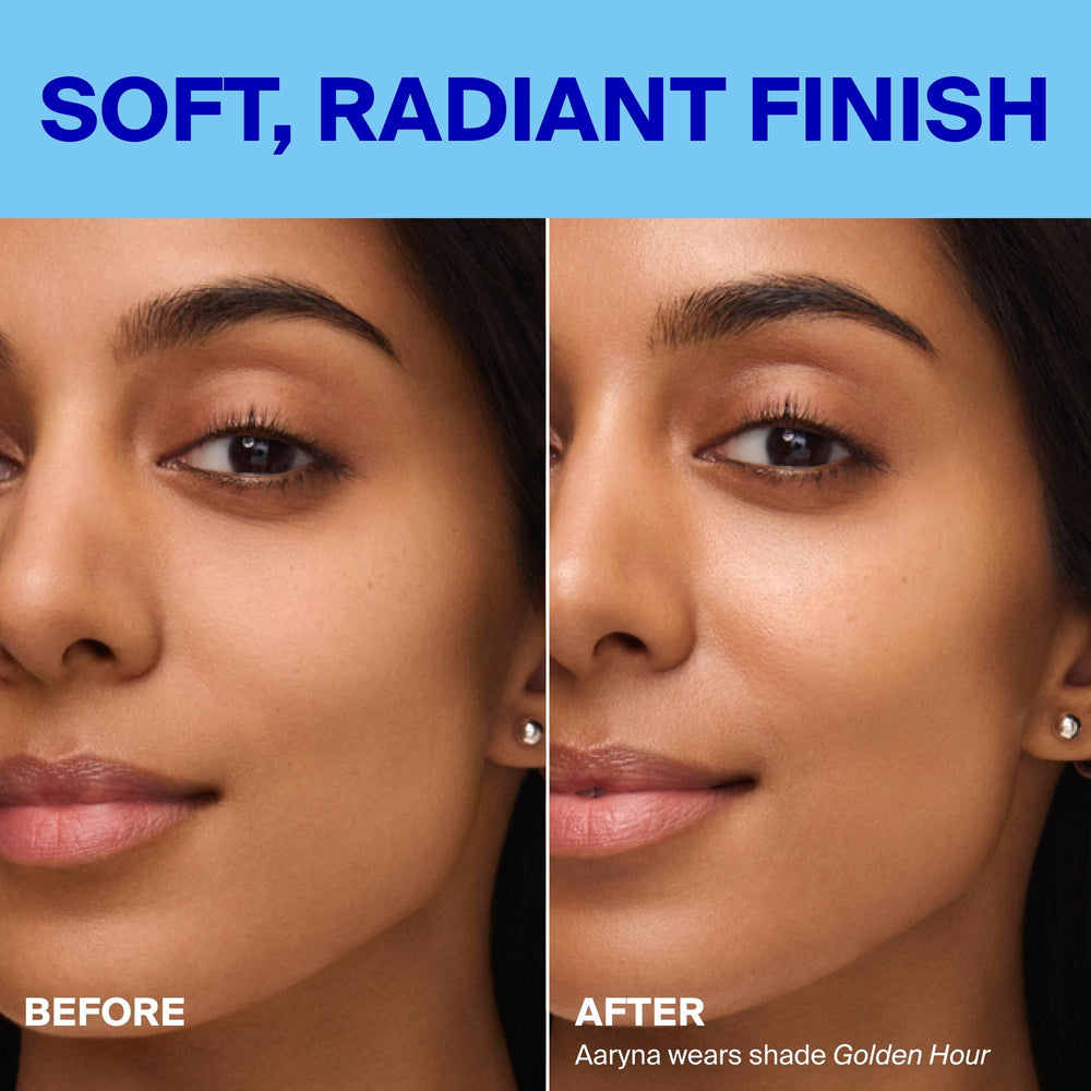 Supergoop Glowscreen Drops blur pores for a refined skin texture.