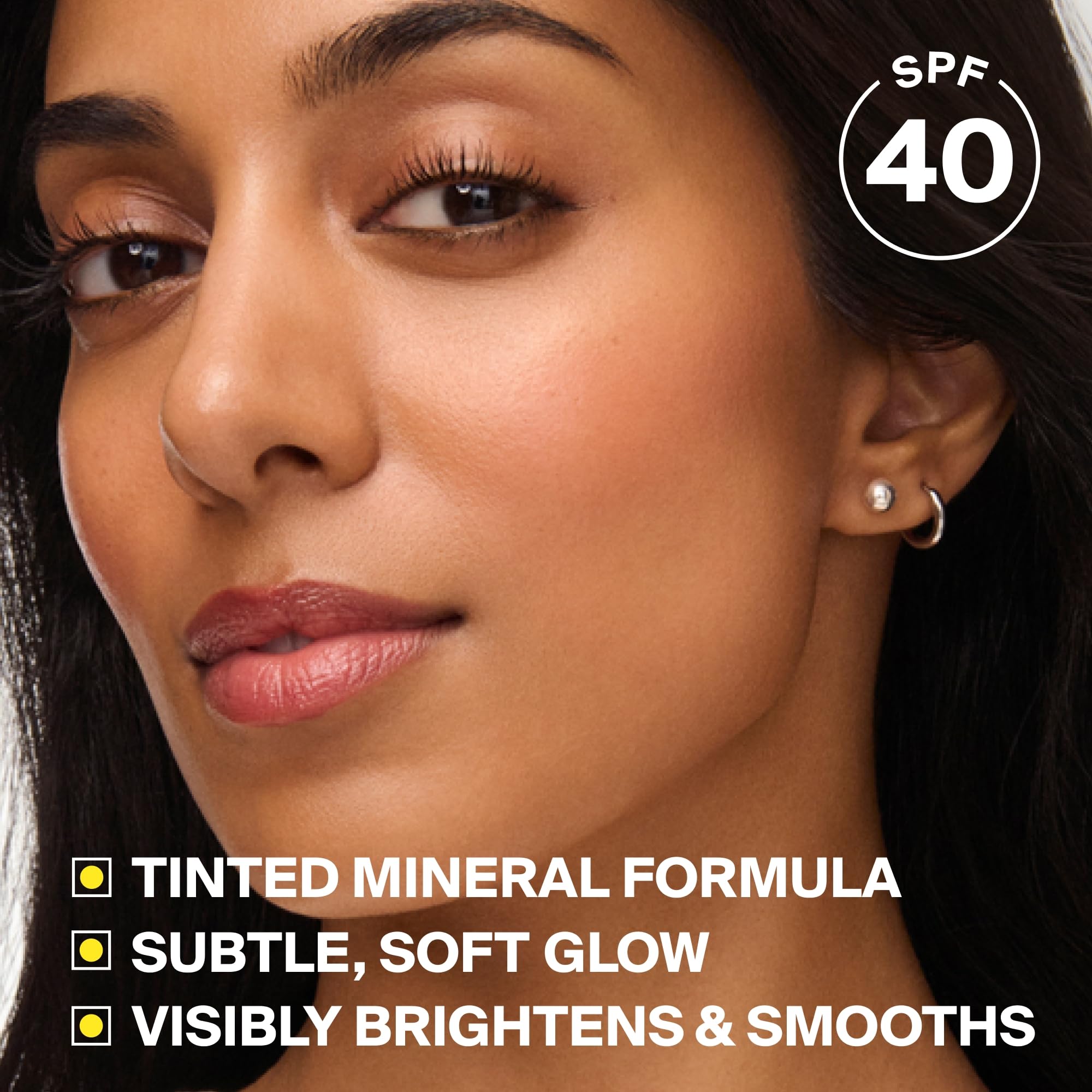 Swirl and blend of Supergoop Glowscreen Drops Sunrise demonstrates an even, luminous finish.