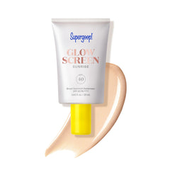Supergoop! Glowscreen Sunrise bottle ready for daily dewy protection.