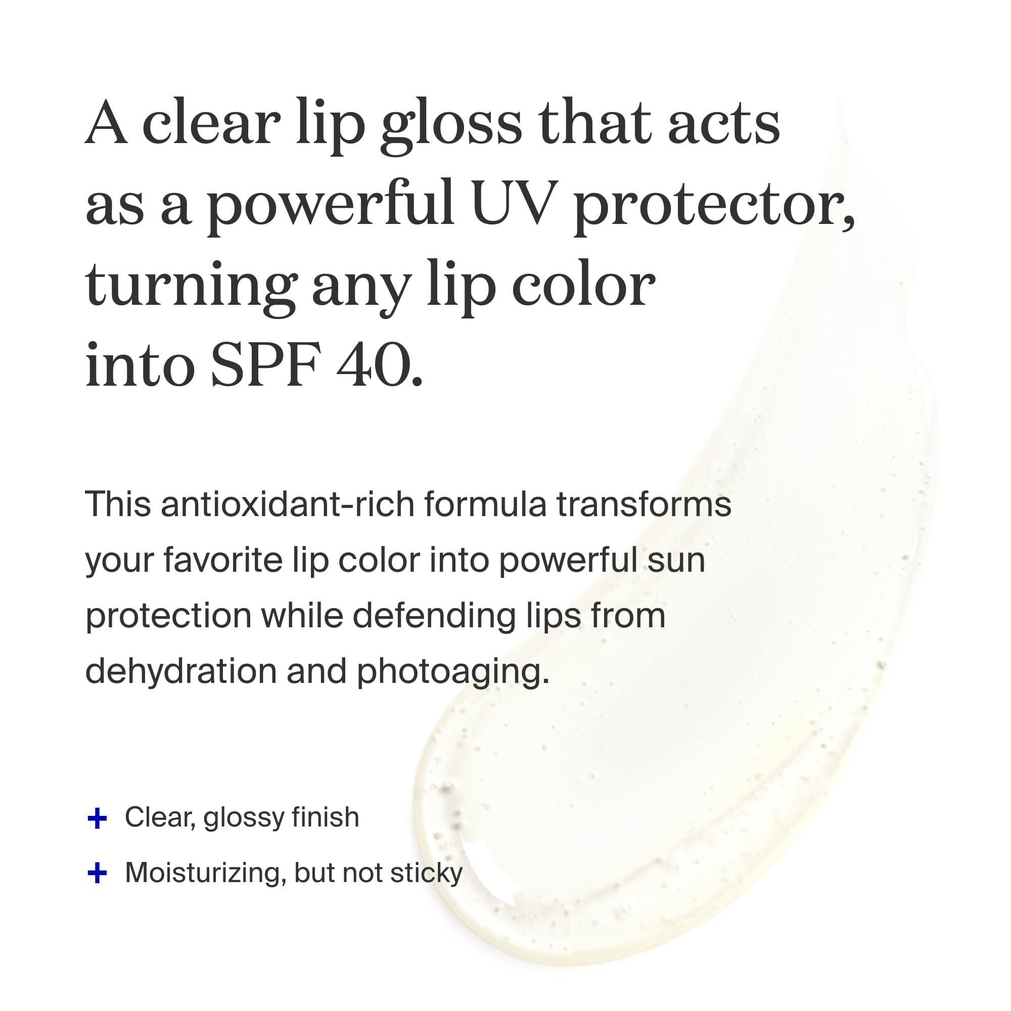 Supergoop Lipscreen Shine on lips showing glossy, non-sticky finish