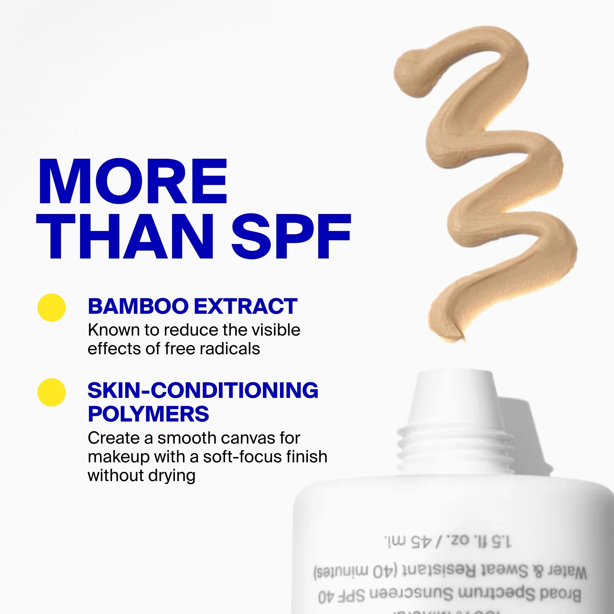 Close-up of Supergoop! Mineral Mattescreen matte finish shows shine control.