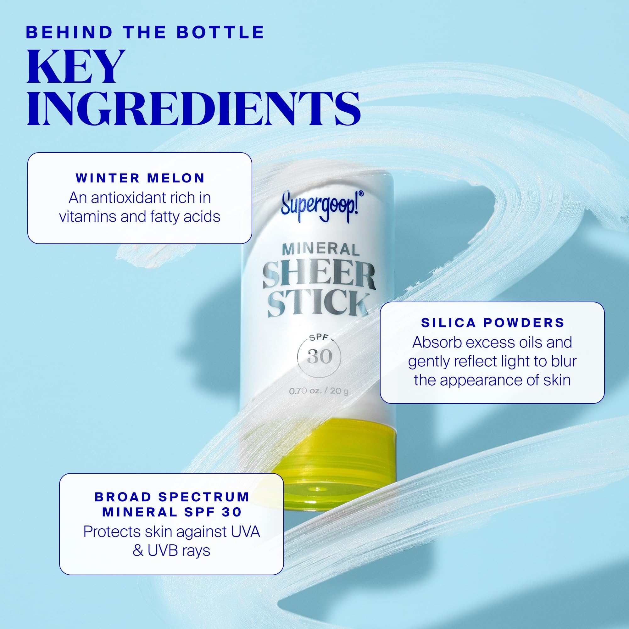 Travel-friendly design of Supergoop sticks fits in bags