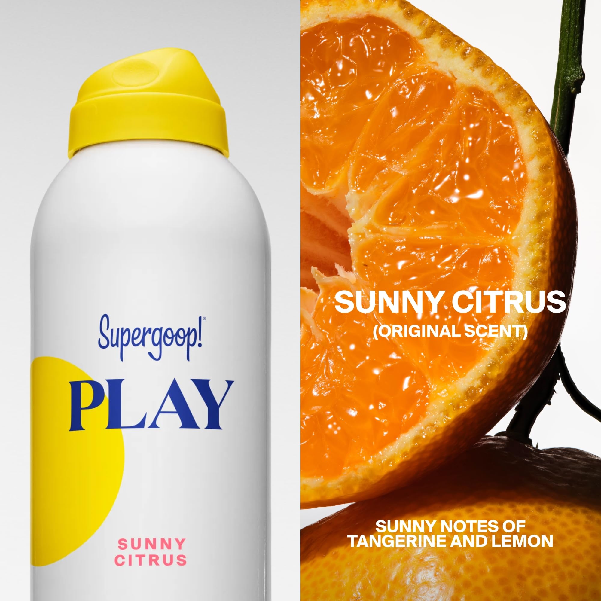 Supergoop! PLAY antioxidant body mist bag on valve shows non-aerosol delivery for easy use.