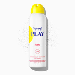 Supergoop PLAY Antioxidant Body Mist spray-angle for effortless on-the-go SPF protection