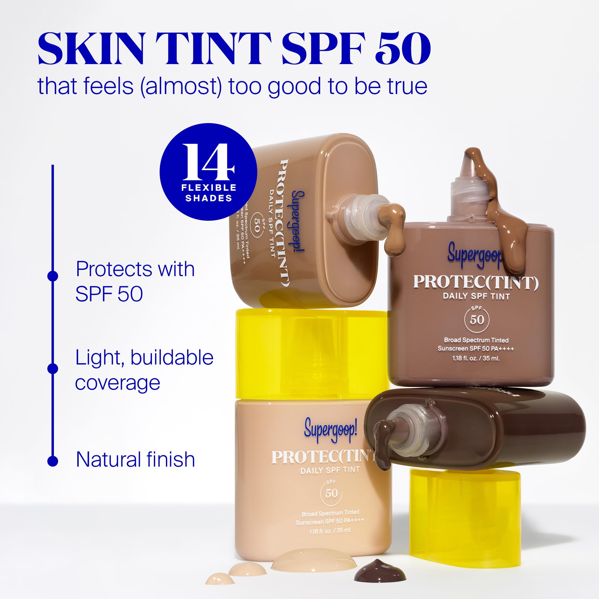 Supergoop! Protec(tint) SPF 50 with brush or sponge for buildable coverage.