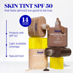 Supergoop! Protec(tint) SPF 50 with brush or sponge for buildable coverage.