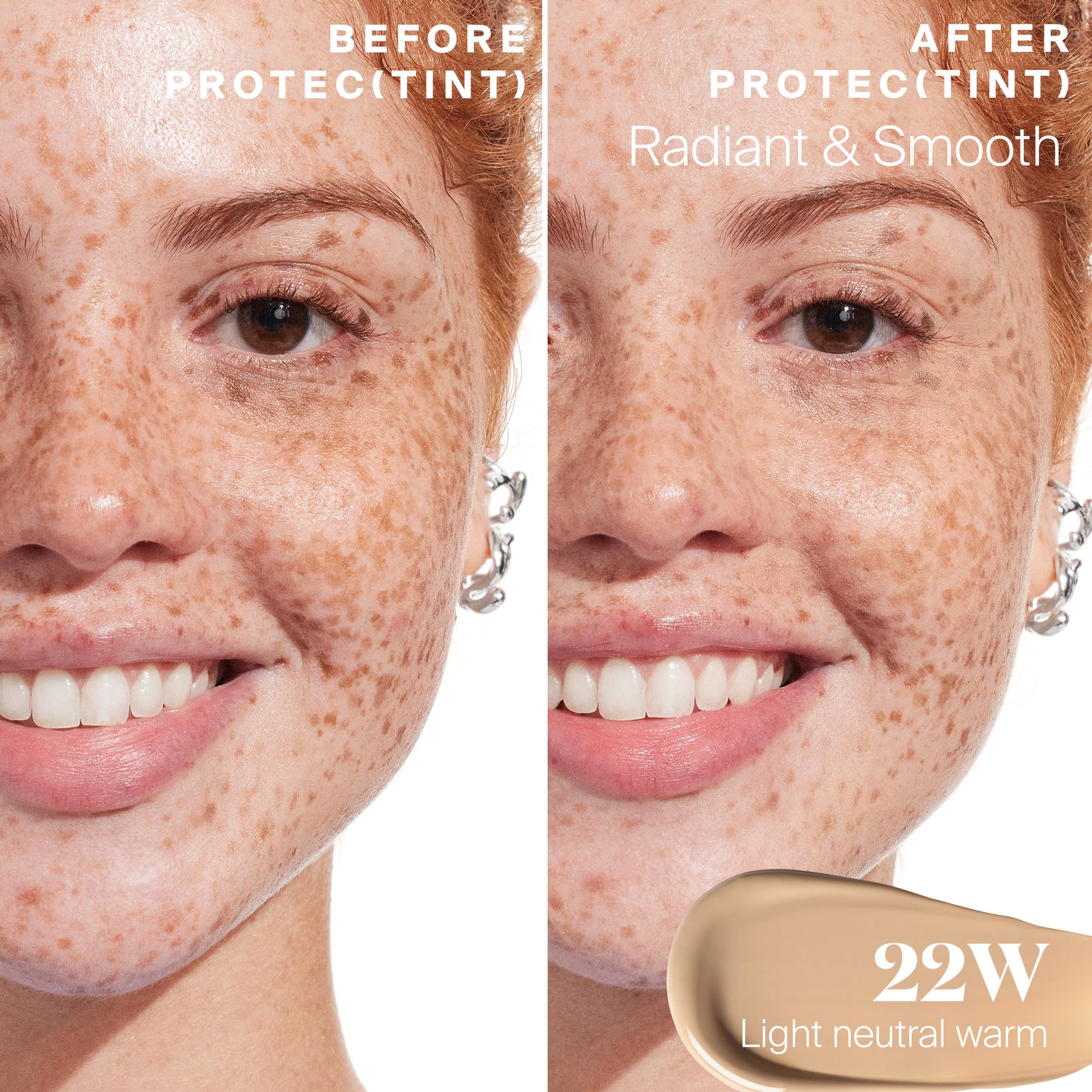 Supergoop! Protec(tint) SPF 50 no white cast for a natural finish.