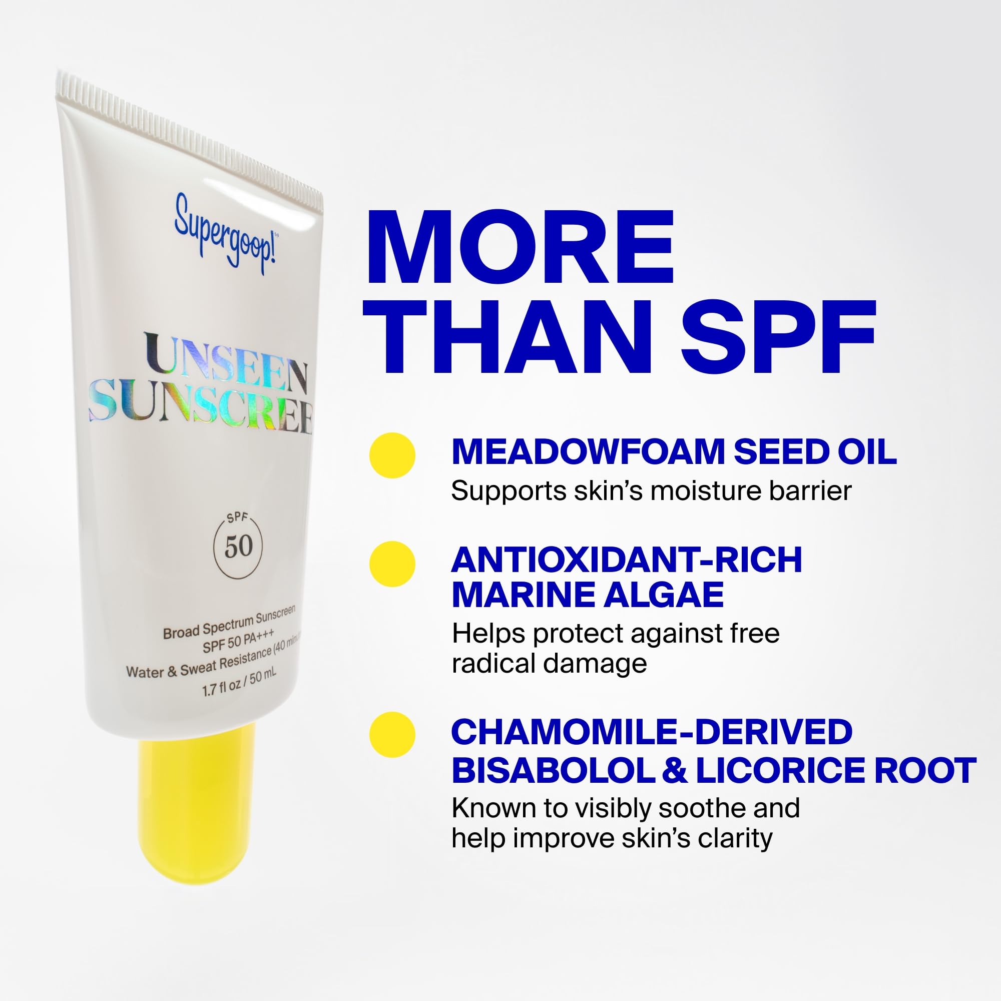 Marine algae protects against pollution with Supergoop! Unseen Sunscreen.