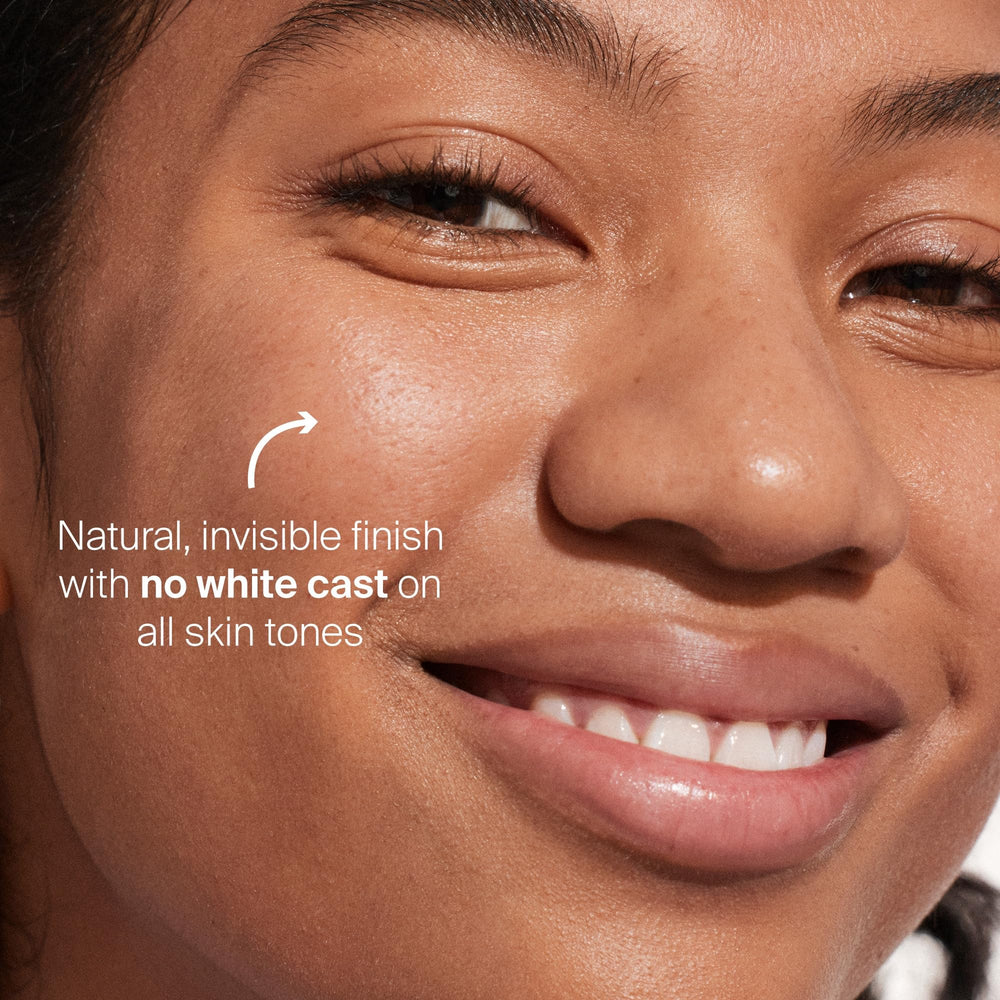 Supergoop Unseen Sunscreen image highlights meadowfoam and frankincense ingredients.