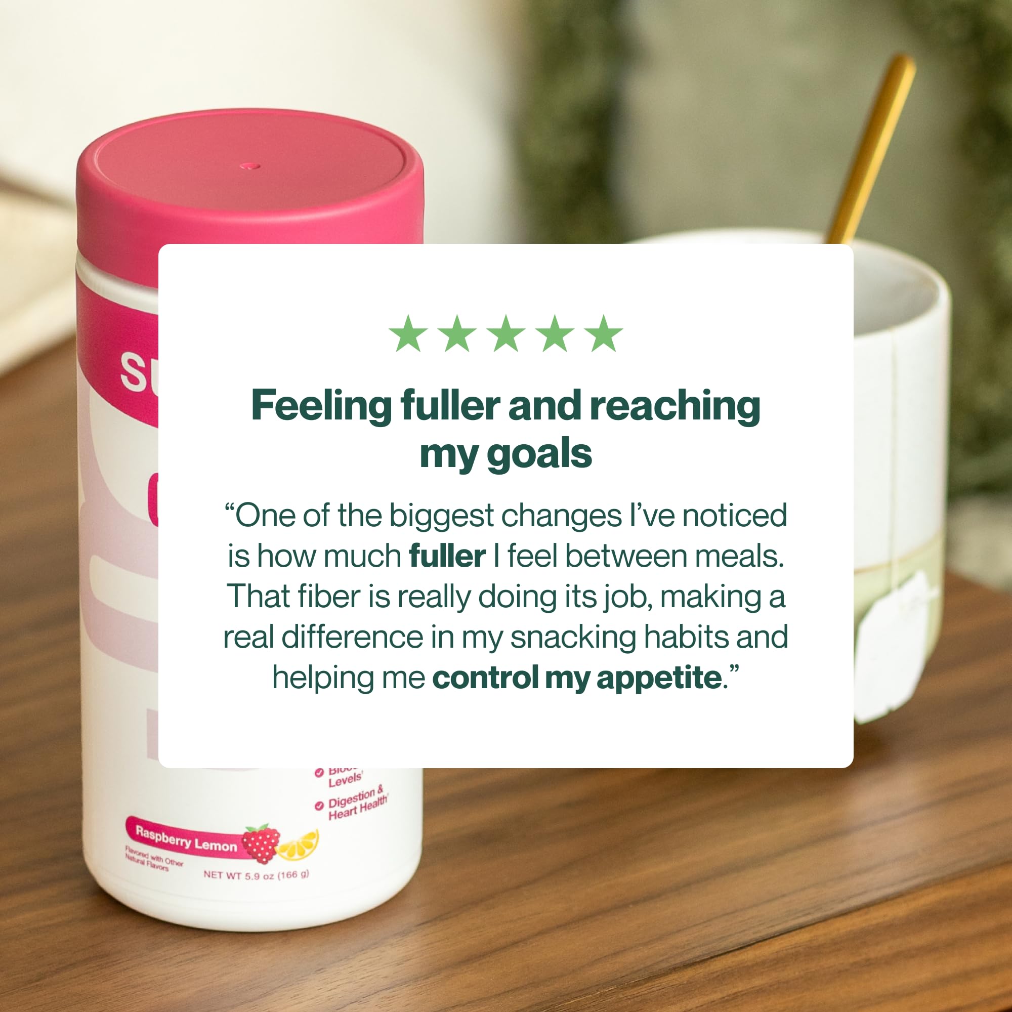 Supergut GLP-1 Daily Support packaging closeup highlighting 18 servings.