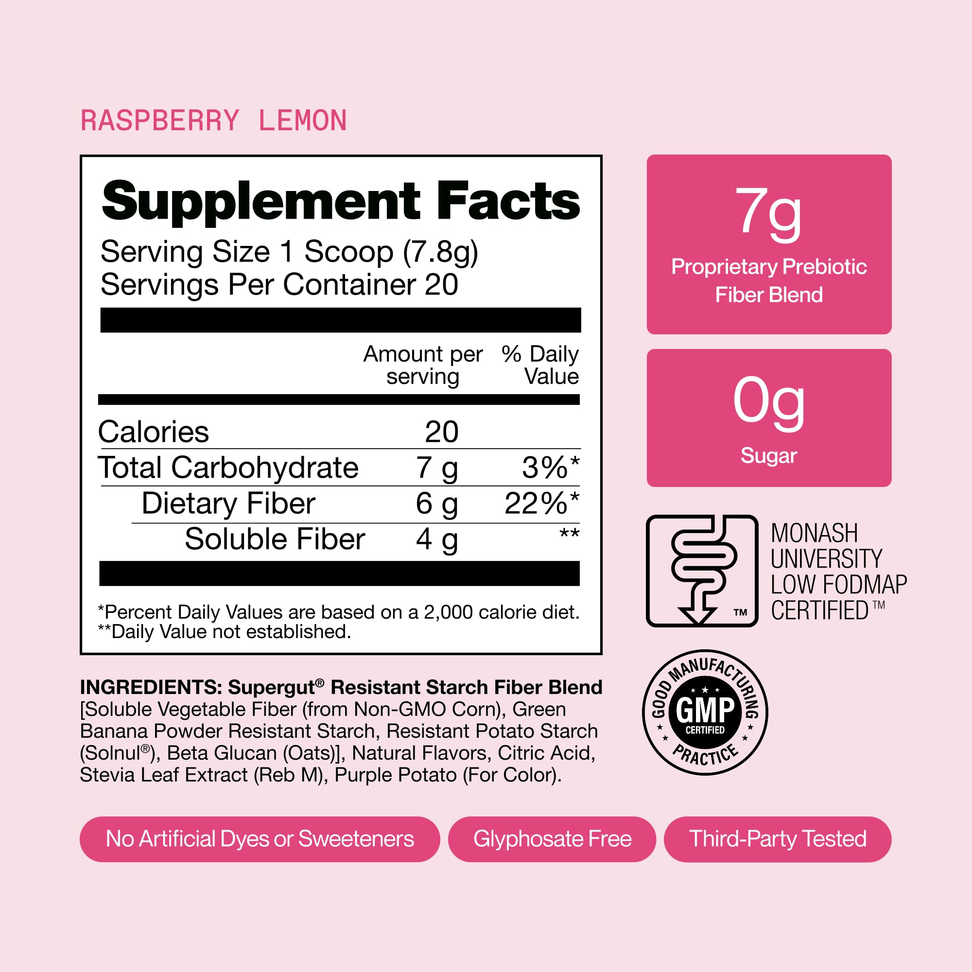 Supergut GLP-1 Daily Support zero sugar option for clean taste.