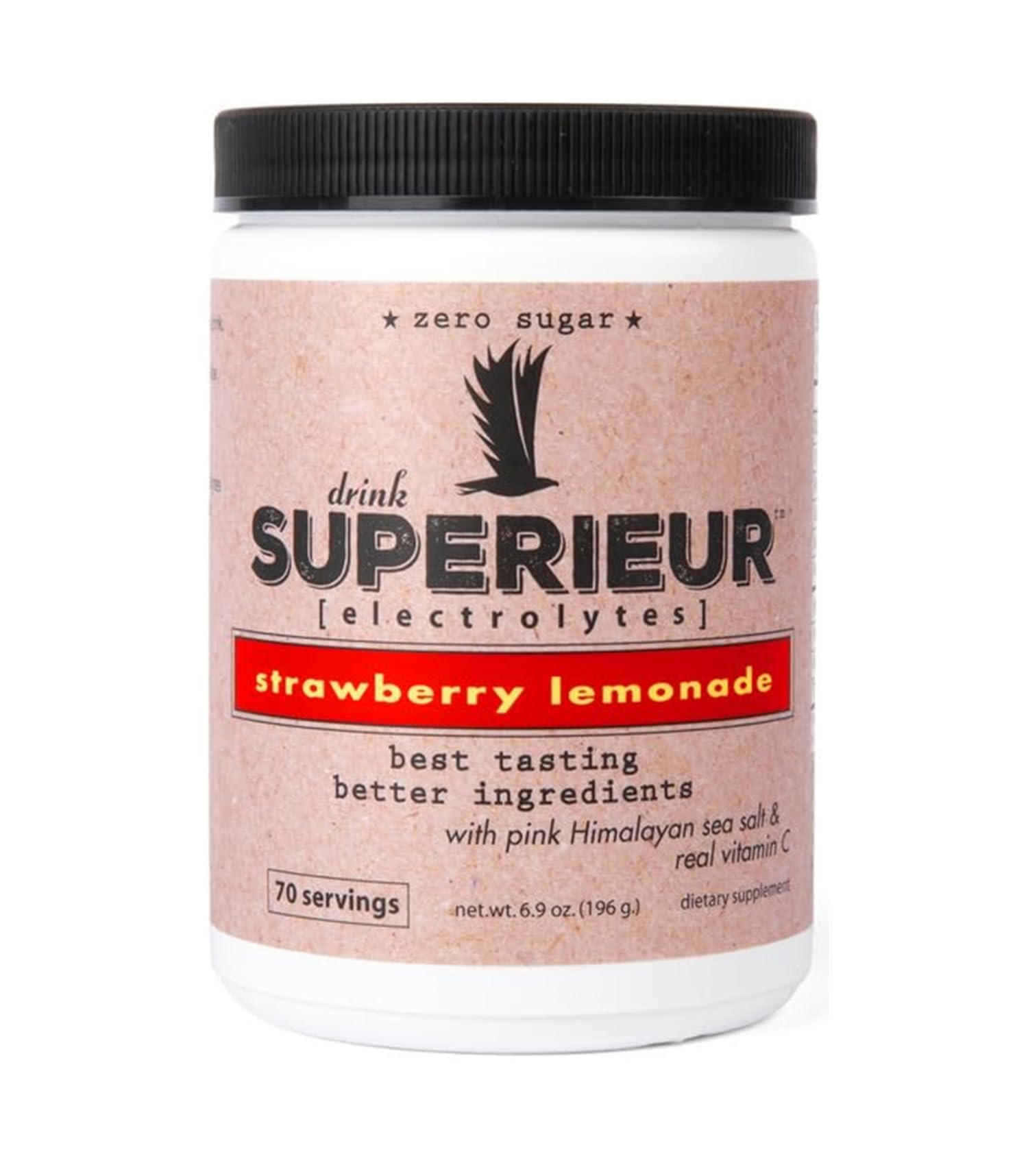 Prepared strawberry lemon drink in a glass with Superieur bottle