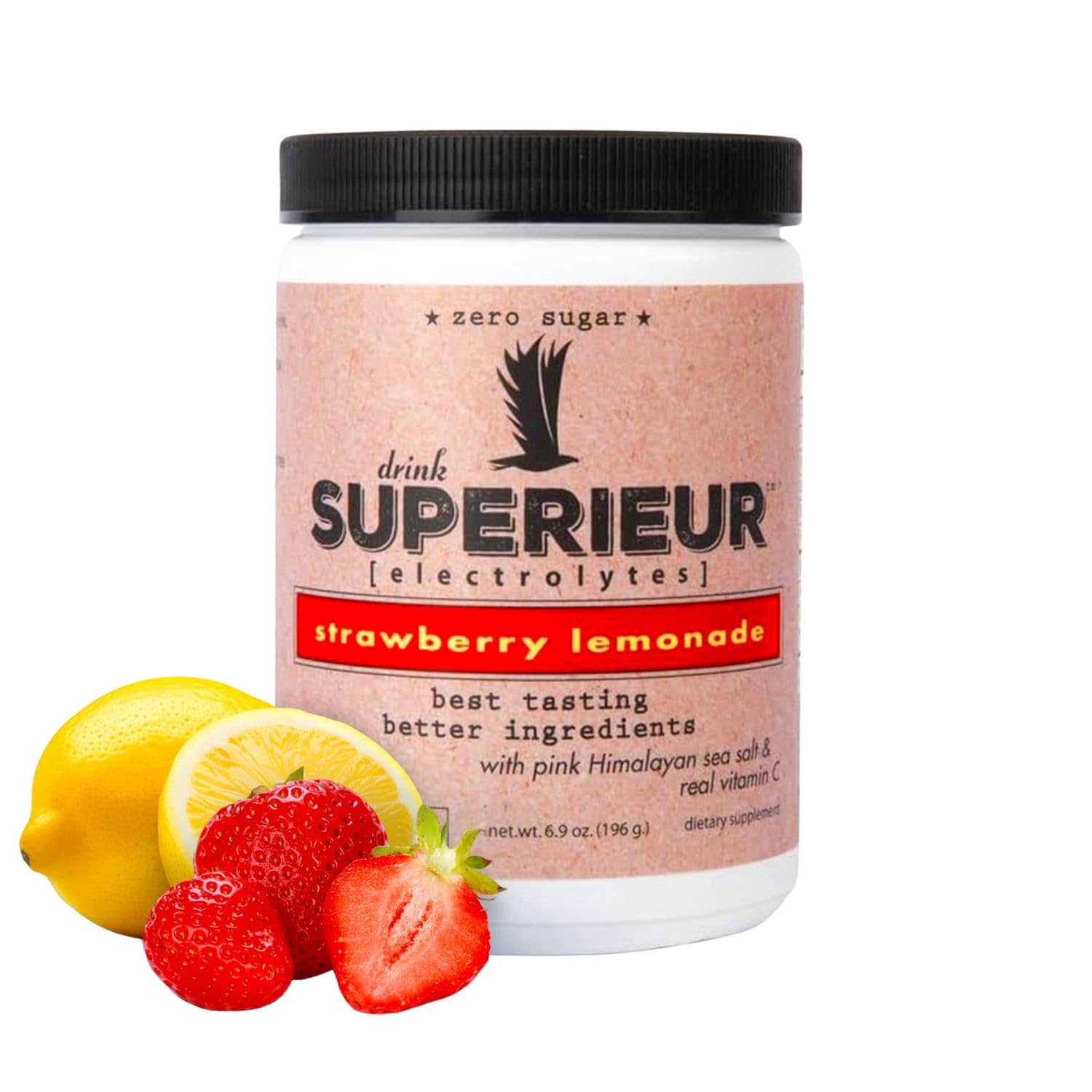 Superieur Strawberry Lemon canister for daily hydration with real flavor