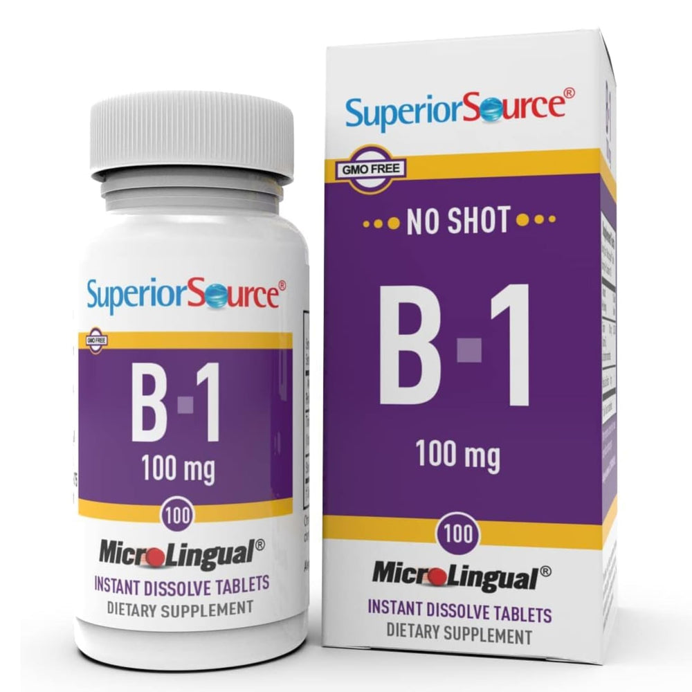 Superior Source B-1 100 mg sublingual tablets in a pack