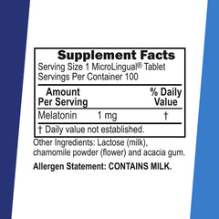 Melatonin tablets dissolving under the tongue for fast absorption and ease.