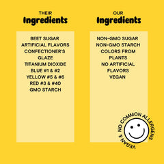 Ingredients view of Supernatural Rainbow Nonpareils highlighting dye-free options