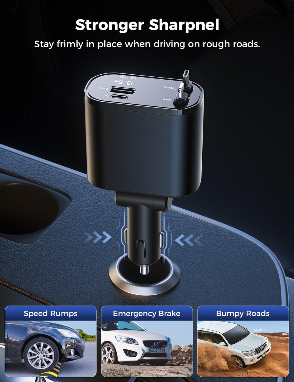 SUPERONE 180° rotation and strong bottom clasp ensure secure mounting