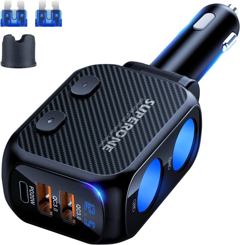 SUPERONE 180W splitter with side-design saves console space and keeps cables organized.