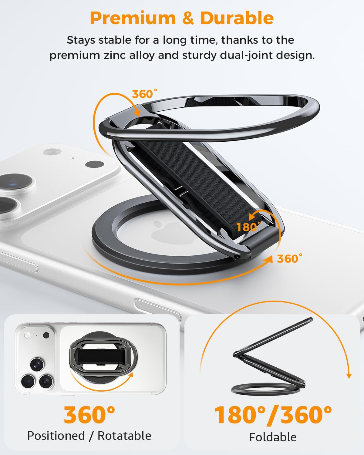 All-in-one MagSafe grip, loop, holder, and strap.