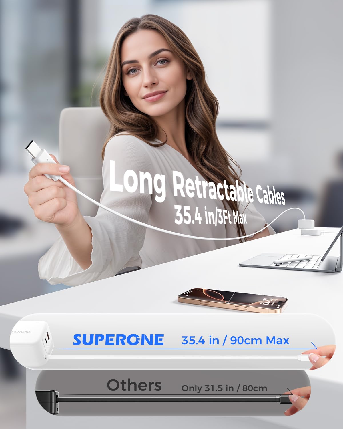 SUPERONE four-in-one fast charger powering multiple devices quickly