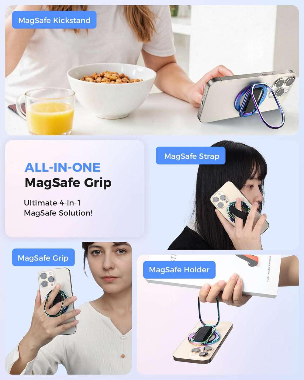 SUPERONE compatibility covers iPhone 12–17 series with MagSafe cases
