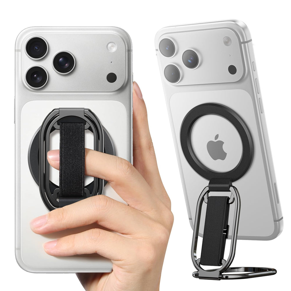 SUPERONE MagSafe grip with kickstand for secure hands-free viewing.