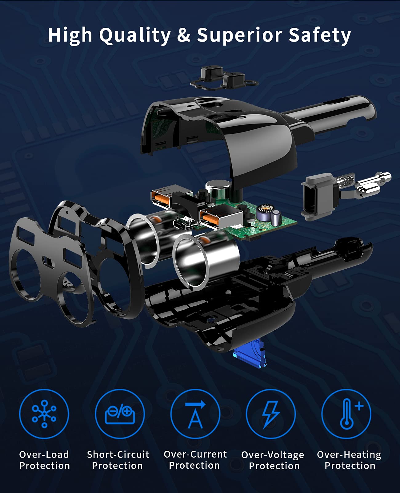SUPERONE built-in protections guard against overcharge, temp, and short circuits.