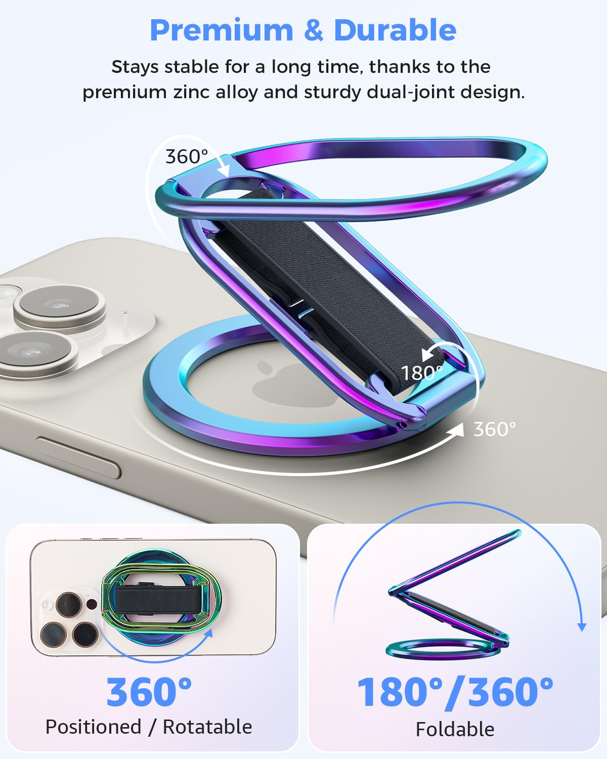 SUPERONE removable grip leaves no residue and supports wireless charging when detached