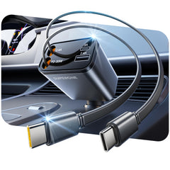 SUPERONE Smaller 4 in 1 retractable car charger front view showing compact design
