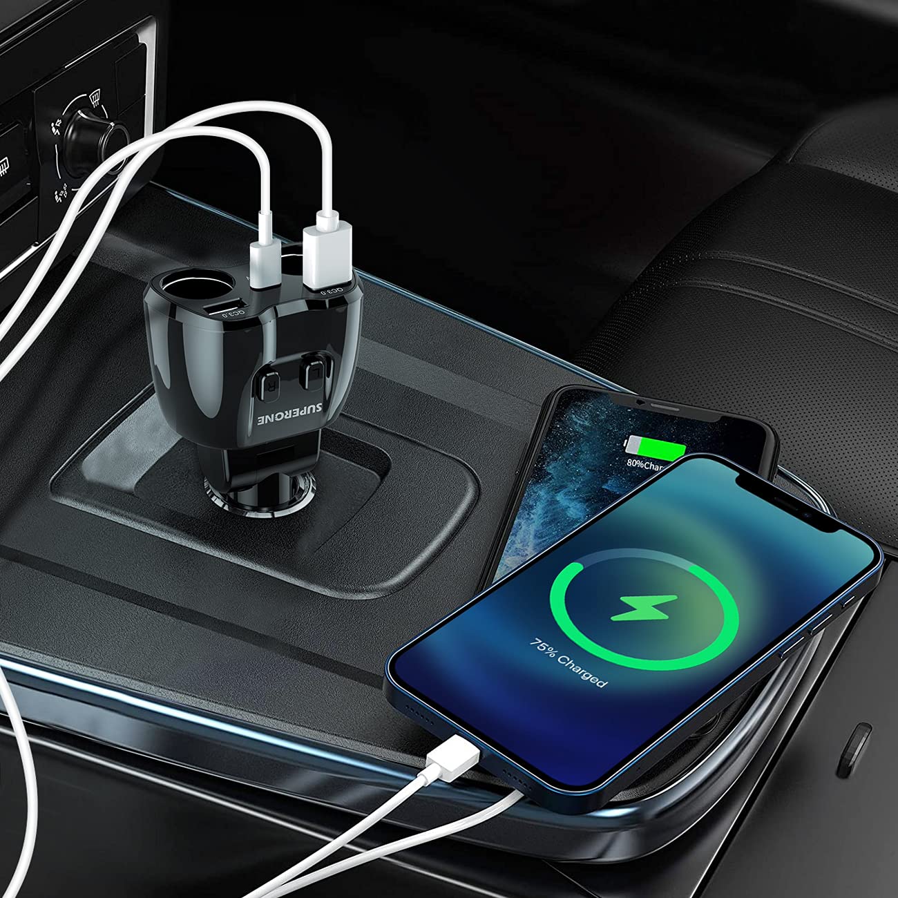 SUPERONE splitter powers three devices at full speed.