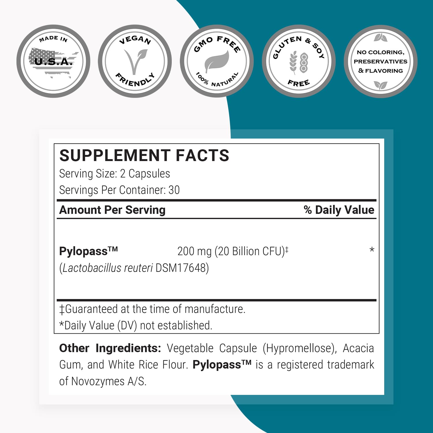 Daily-use scene featuring two Supersmart H. Pylori capsules for easy routine.