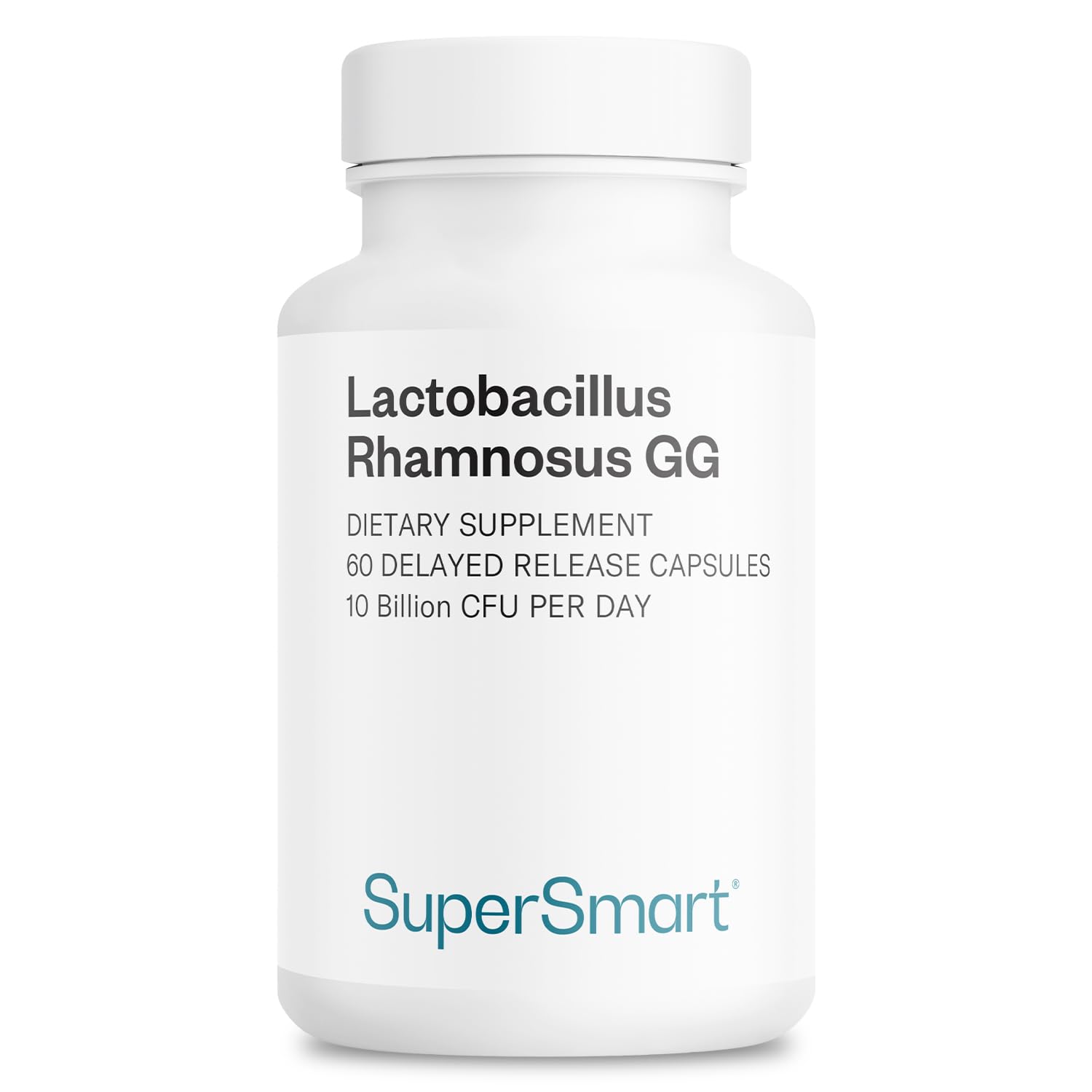 Supersmart LGG bottle capsules for daily probiotic support.