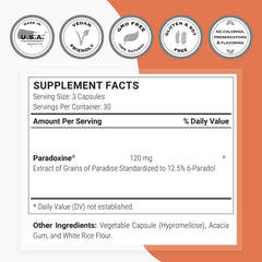Paradoxine extract label emphasizes patent-backed formulation and potency.